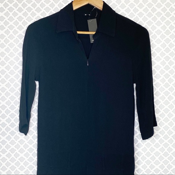 NWT Monrow Crepe Zip Up Romper in Black - Picture 6 of 13